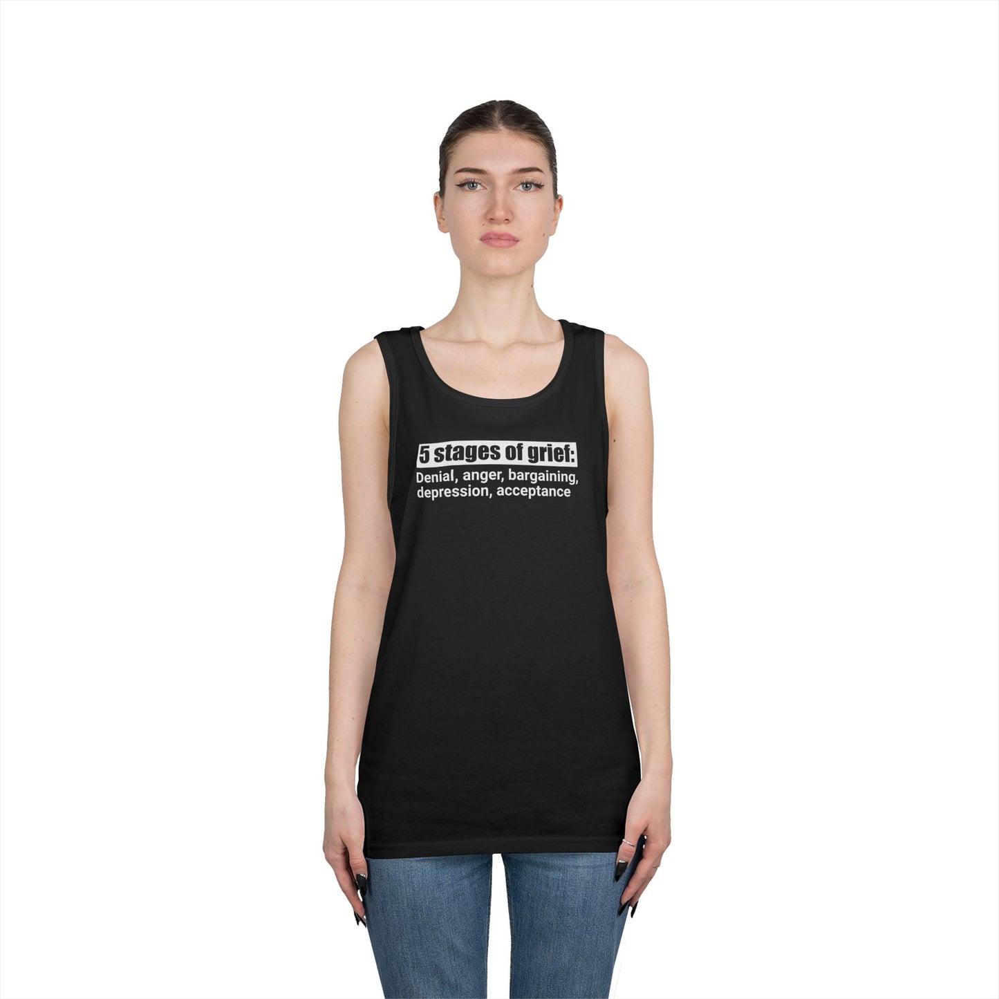5 Stages of Grief Unisex Heavy Cotton Tank Top