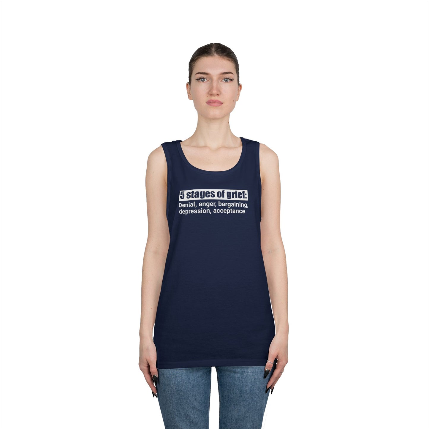 5 Stages of Grief Unisex Heavy Cotton Tank Top