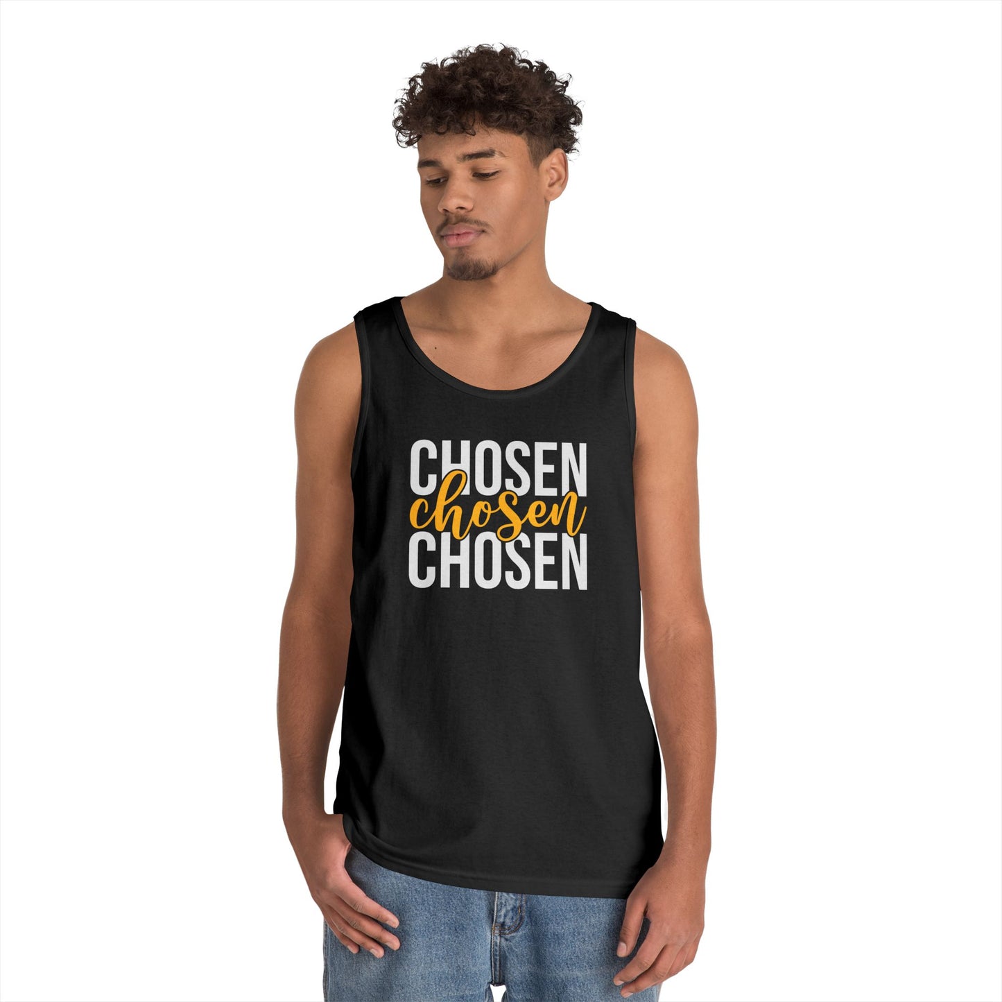 Chosen Heavy Cotton Tank Top - Unisex Motivational Wear