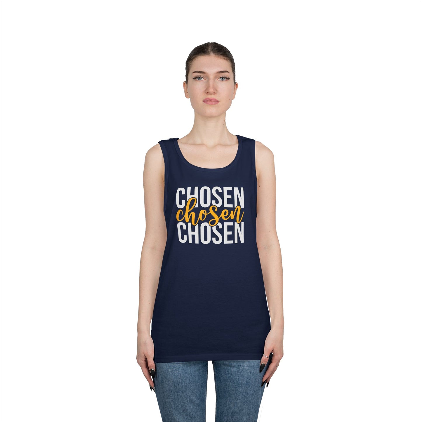 Chosen Heavy Cotton Tank Top - Unisex Motivational Wear