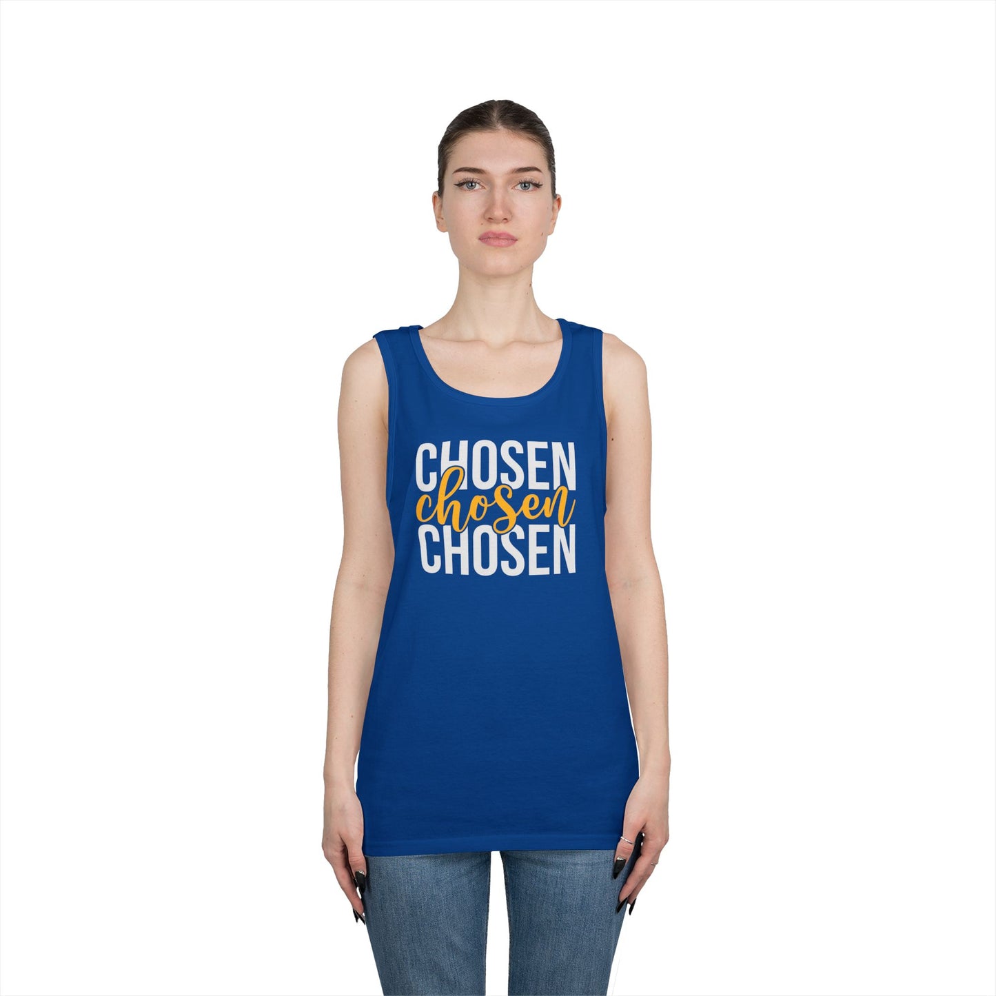 Chosen Heavy Cotton Tank Top - Unisex Motivational Wear