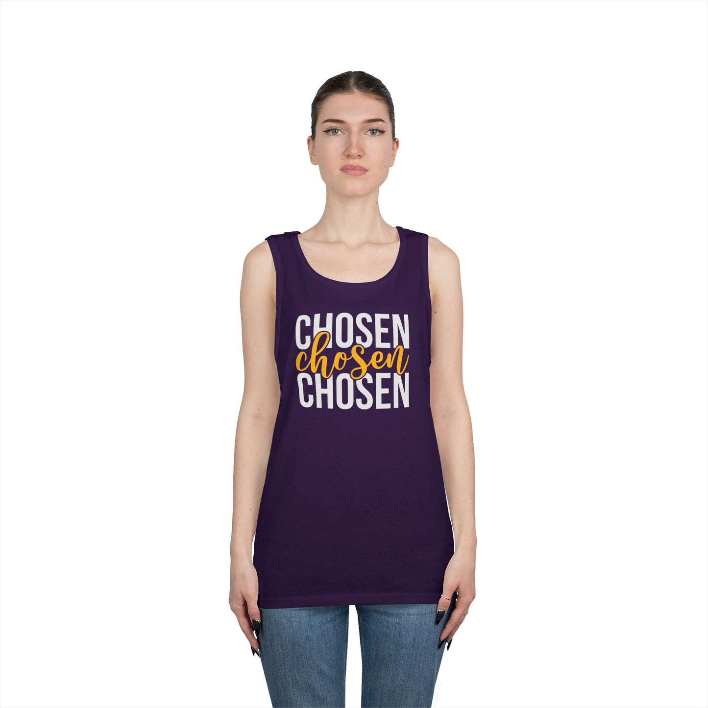 Chosen Heavy Cotton Tank Top - Unisex Motivational Wear