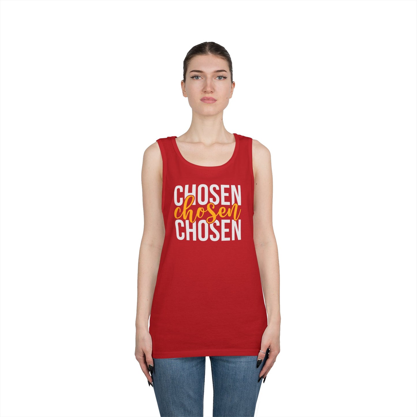 Chosen Heavy Cotton Tank Top - Unisex Motivational Wear