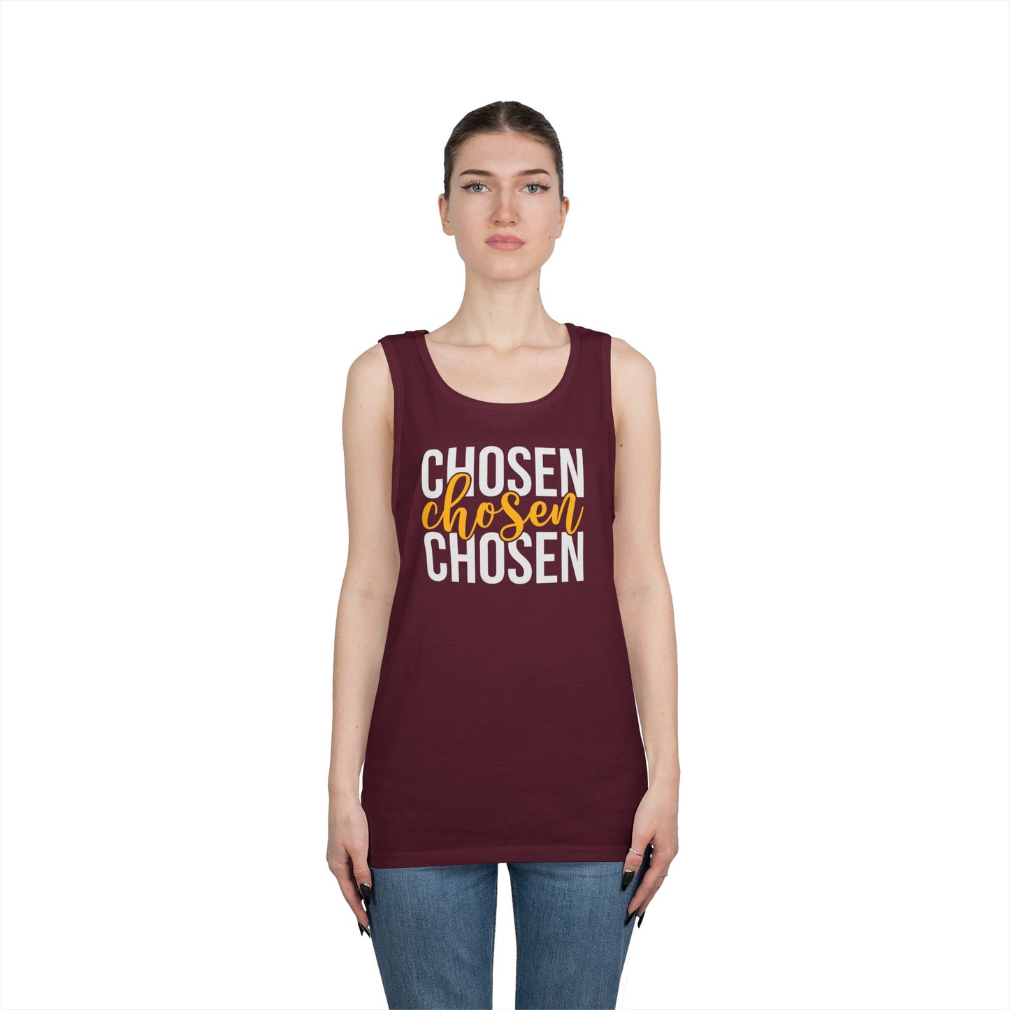 Chosen Heavy Cotton Tank Top - Unisex Motivational Wear