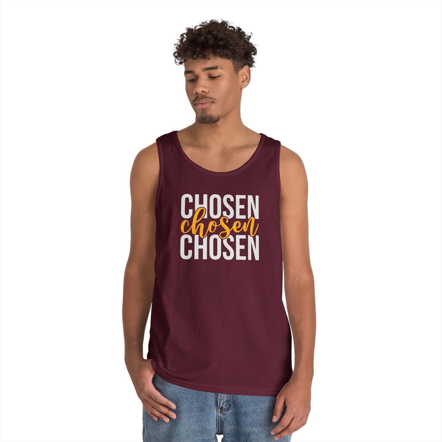 Chosen Heavy Cotton Tank Top - Unisex Motivational Wear