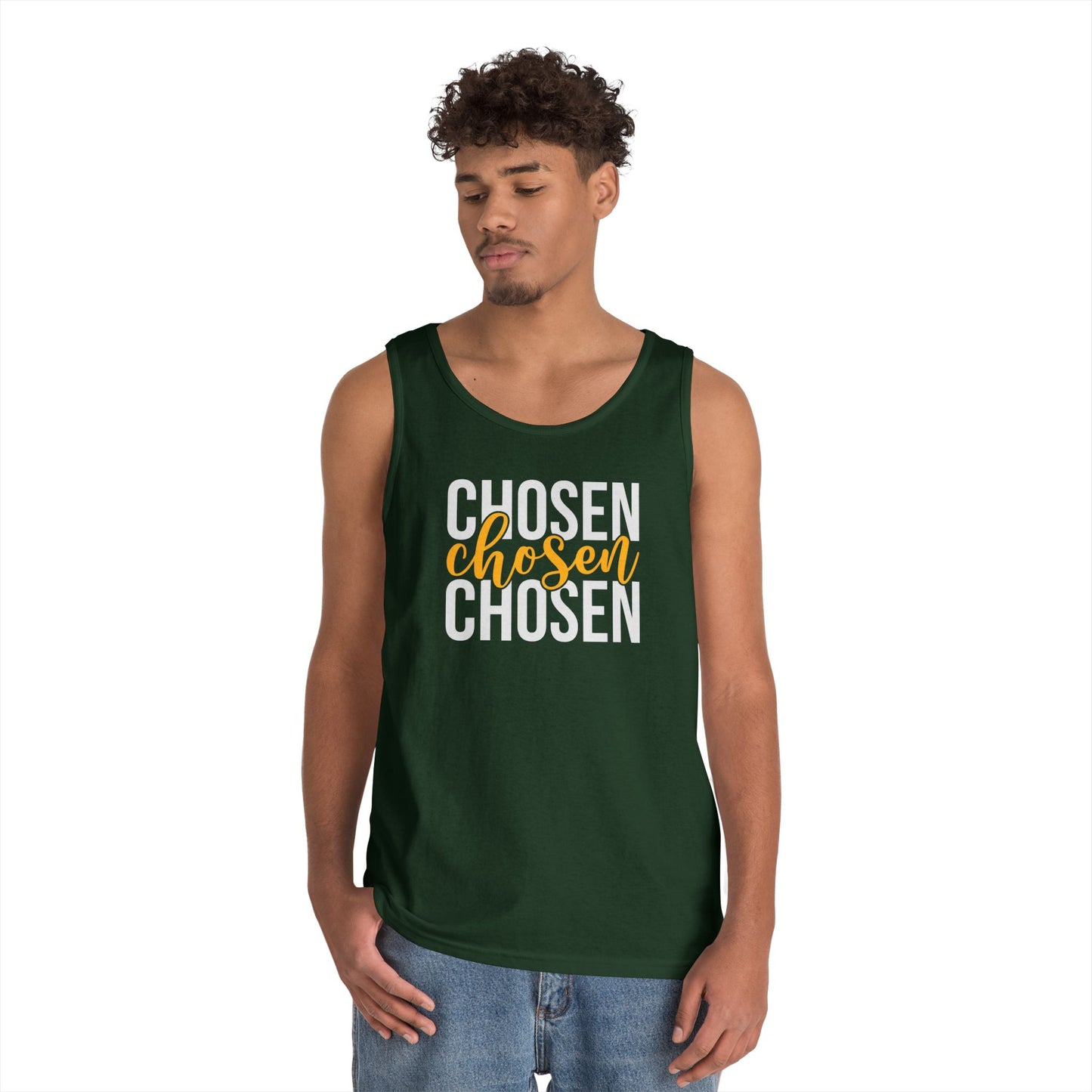 Chosen Heavy Cotton Tank Top - Unisex Motivational Wear