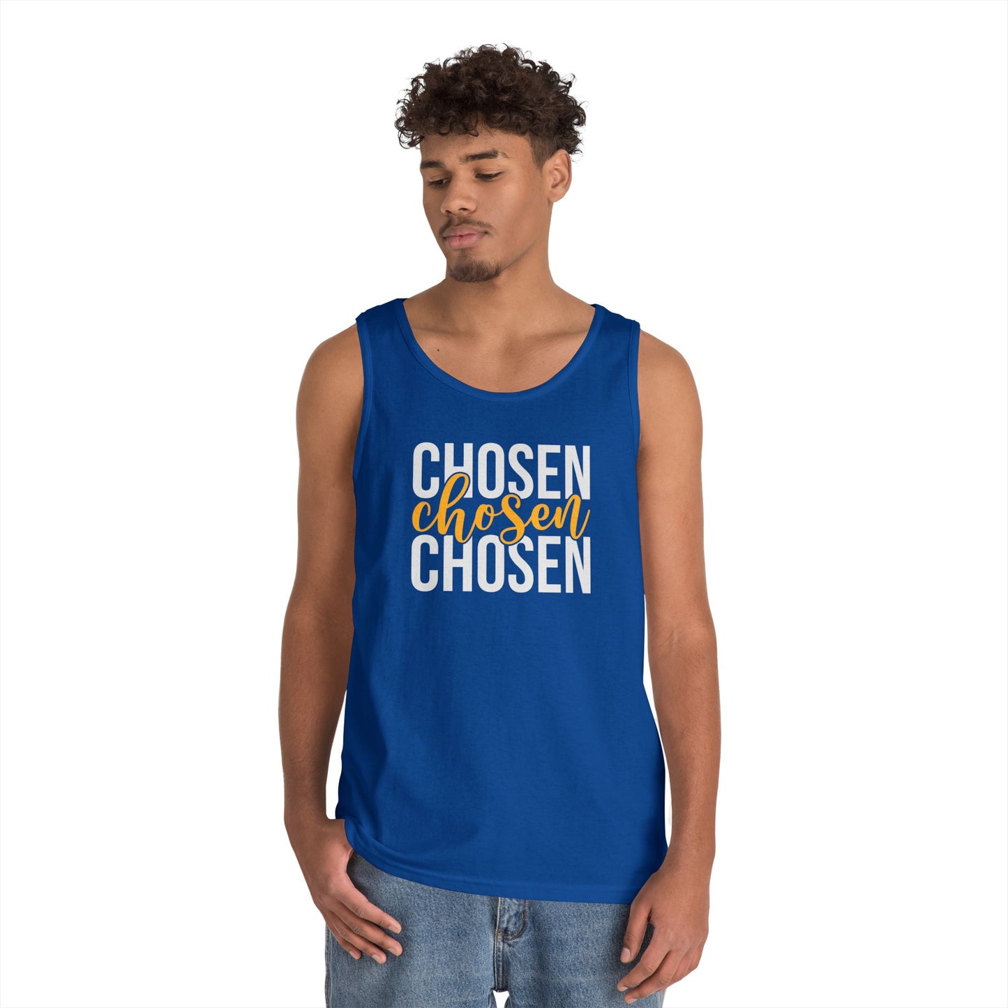 Chosen Heavy Cotton Tank Top - Unisex Motivational Wear