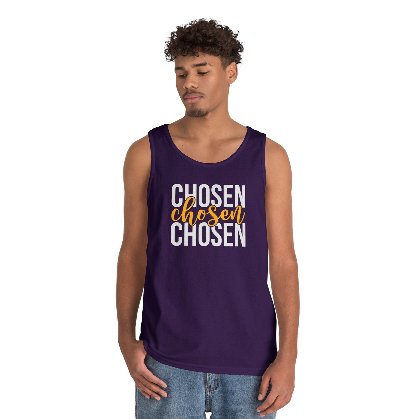 Chosen Heavy Cotton Tank Top - Unisex Motivational Wear
