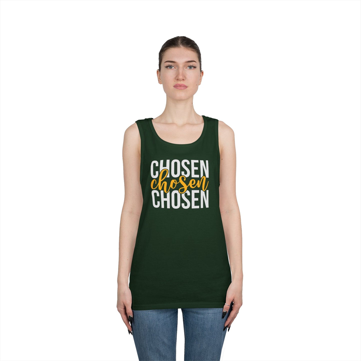 Chosen Heavy Cotton Tank Top - Unisex Motivational Wear