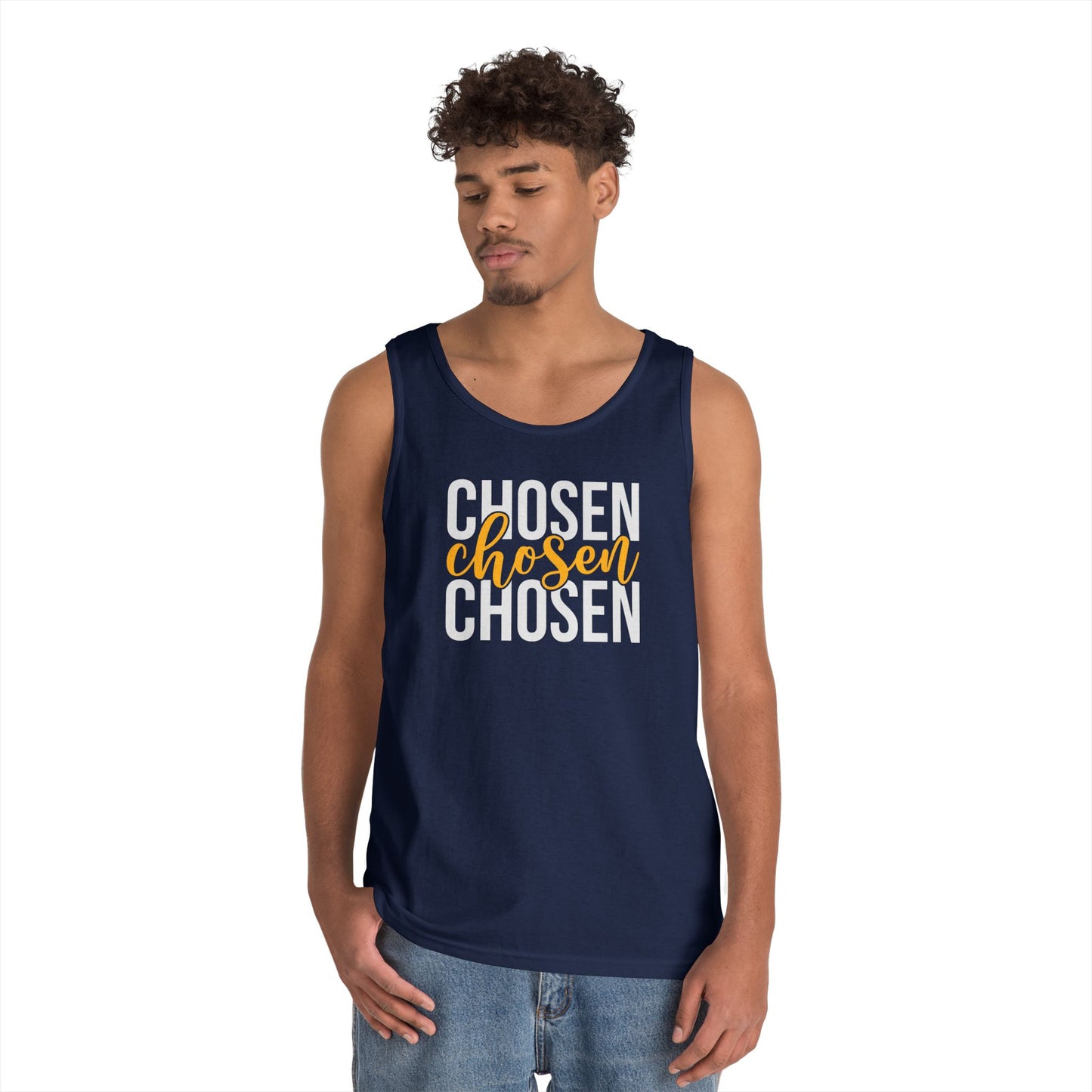 Chosen Heavy Cotton Tank Top - Unisex Motivational Wear